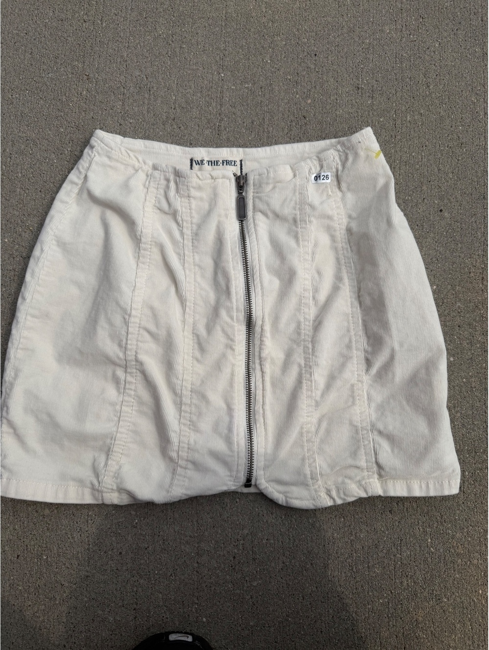 We The Free White Cotton Mini Skirt with Front Zipper Size 0